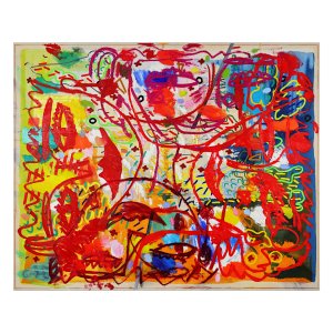 4 Köpfe / Rot / Bild mit Wiegenlied (4 Heads / Red / Painting with Lullabye)