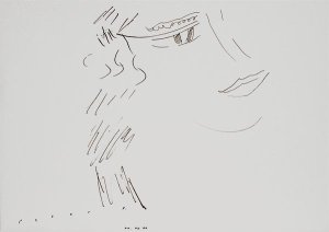 ´Mädchenkopf mit tanzenden Haaren´