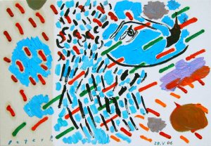 ´rhythmischer Frauenkopf (Blick in den Himmel) ´