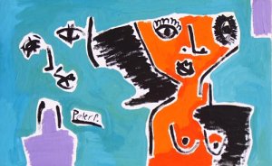 ´Zwei Koepfe (er, sie nicht; gruenblau) ´